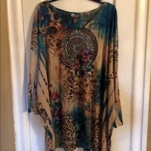 LIZ & ME SIZE 5X WOMAN BLING BLOUSE
